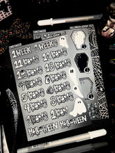 Load image into Gallery viewer, Halloween 2025 BW Advent Day 1 Sticker Sheets