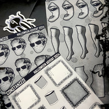 Load image into Gallery viewer, Halloween 2024 Advent Black and White Day 9 Sticker Sheets