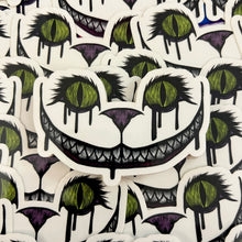 Load image into Gallery viewer, Trippy Cat Eyes and Mouth Clear Vinyl Sticker