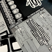Load image into Gallery viewer, Halloween 2024 Advent Black and White Day 3 Sticker Sheets