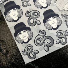 Load image into Gallery viewer, Halloween 2024 Advent Black and White Day 6 Sticker Sheets