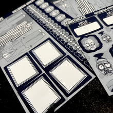 Load image into Gallery viewer, Halloween 2024 Advent Black and White Day 3 Sticker Sheets