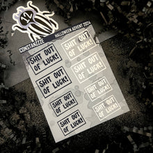 Load image into Gallery viewer, Halloween 2024 Advent Black and White Day 12 Sticker Sheets