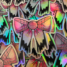 Load image into Gallery viewer, Spooky Disco Bow Holo Vinyl Sticker
