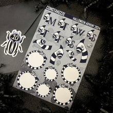 Load image into Gallery viewer, Halloween 2024 Advent Black and White Day 10 Sticker Sheets