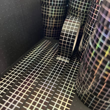 Load image into Gallery viewer, Holo Black Grid Washi Tape 15mm