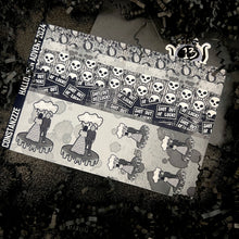 Load image into Gallery viewer, Halloween 2024 Advent Black and White Day 13 Sticker Sheets
