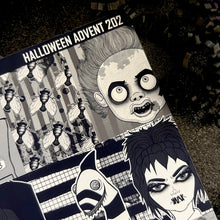 Load image into Gallery viewer, Halloween 2024 Advent Black and White Day 5 Sticker Sheets