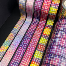 Load image into Gallery viewer, Holo Watercolor Pride Grid Washi Tape 15mm