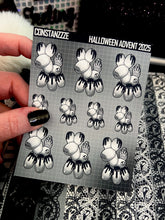 Load image into Gallery viewer, Halloween 2025 BW Advent Day 3 Sticker Sheets