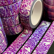 Load image into Gallery viewer, Holo Purple Pink Scout Oracle Pattern Washi Tape 15mm