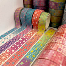 Load image into Gallery viewer, Pride Star Grid Washi Tape 15mm
