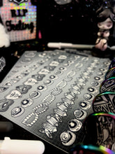 Load image into Gallery viewer, Halloween 2025 BW Advent Day 2 Sticker Sheets