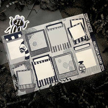 Load image into Gallery viewer, Halloween 2024 Advent Black and White Day 11 Sticker Sheets