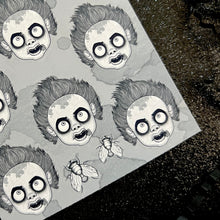 Load image into Gallery viewer, Halloween 2024 Advent Black and White Day 4 Sticker Sheets