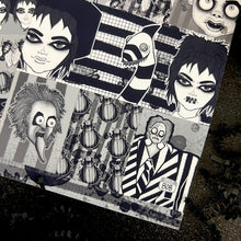 Load image into Gallery viewer, Halloween 2024 Advent Black and White Day 5 Sticker Sheets