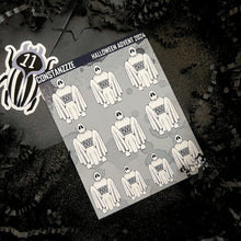 Load image into Gallery viewer, Halloween 2024 Advent Black and White Day 11 Sticker Sheets