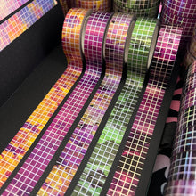 Load image into Gallery viewer, Holo Watercolor Pride 2.0 Grid Washi Tape 15mm