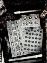 Load image into Gallery viewer, Halloween 2025 BW Advent Day 2 Sticker Sheets