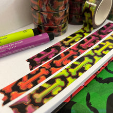 Load image into Gallery viewer, Halloween Bone Sparkle Washi Tape 15mm