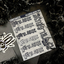 Load image into Gallery viewer, Halloween 2024 Advent Black and White Day 8 Sticker Sheets