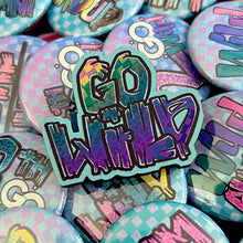 Load image into Gallery viewer, GO Wild Zombie Lettering Wooden Pin