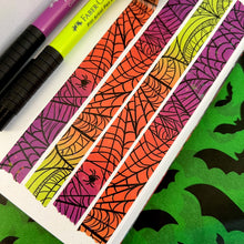 Load image into Gallery viewer, Colorful Background Spiderweb Sparkle Washi Tape 15mm