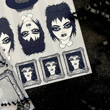 Load image into Gallery viewer, Halloween 2024 Advent Black and White Day 2 Sticker Sheets