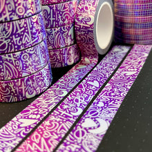 Load image into Gallery viewer, Holo Purple Pink Scout Oracle Pattern Washi Tape 15mm