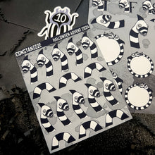 Load image into Gallery viewer, Halloween 2024 Advent Black and White Day 10 Sticker Sheets