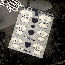 Load image into Gallery viewer, Halloween 2024 Advent Black and White Day 12 Sticker Sheets