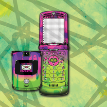 Load image into Gallery viewer, Purple Green Splatter Flip Phone