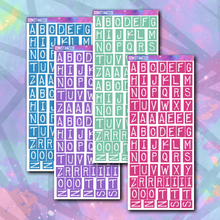 Load image into Gallery viewer, Space Kandi Label Letter Sticker Sheet