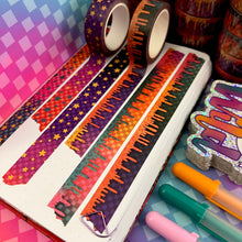 Load image into Gallery viewer, Race To Wild Drippie/Star Checker Washi Tape 15mm