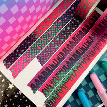 Load image into Gallery viewer, Love Zombie Drippie/Star Checker Washi Tape 15mm