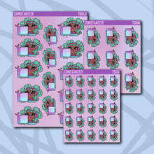 Load image into Gallery viewer, Teal Gamer Girl Chibi (MS2) Sticker Sheet