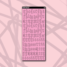Load image into Gallery viewer, Pastel Gothic Letter Sticker Sheet