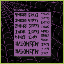 Load image into Gallery viewer, Halloween Countdown Lettering Sticker Sheet