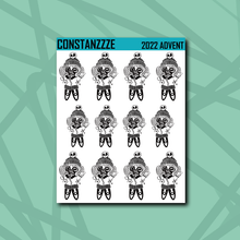 Load image into Gallery viewer, Winter Skull Witch Chibi Sticker Sheet