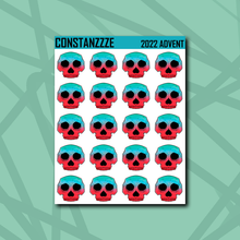 Load image into Gallery viewer, Spooky Winter Skull Sticker Sheet