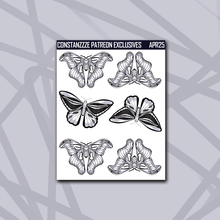 Load image into Gallery viewer, White Moths + Butterflies Deco Sticker Sheets