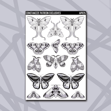 Load image into Gallery viewer, White Moths + Butterflies Deco Sticker Sheets