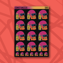 Load image into Gallery viewer, Blackout Spooky Summer Skull Sunblock Sticker Sheets