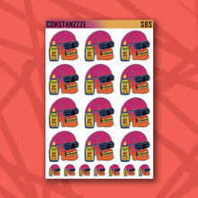 Load image into Gallery viewer, Spooky Summer Skull Sunblock Sticker Sheets