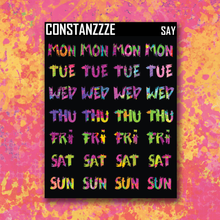 Load image into Gallery viewer, Spooky All Year Ghostie Splatter Small Zombie Days of the Week Sticker Sheet