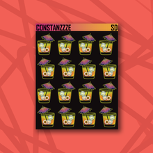 Load image into Gallery viewer, Blackout Spooky Summer Drink Sticker Sheets