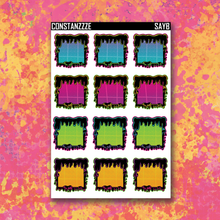 Load image into Gallery viewer, Spooky All Year Drippy Box Sticker Sheet