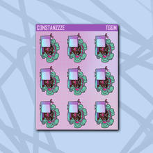 Load image into Gallery viewer, Teal Gamer Girl Chibi (DS) Sticker Sheet