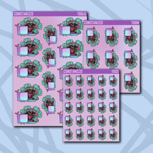 Load image into Gallery viewer, Teal Gamer Girl Chibi (DS) Sticker Sheet