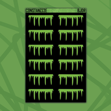 Load image into Gallery viewer, Blackout Green Drippy Headers Sticker Sheet